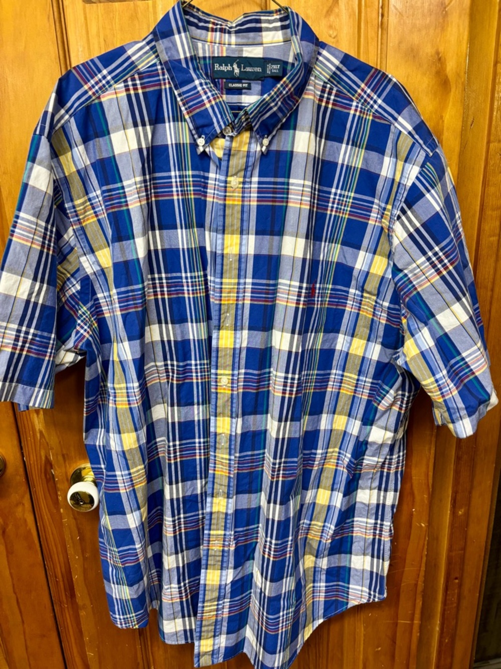 Polo Ralph Lauren Blue & Yellow Plaid Short-Sleeve Button-Down Shirt